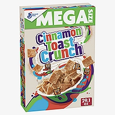 General Mills Cinnamon Toast Crunch Crispy, Sweetened Whole Wheat & Rice Cereal Mega Size, 29.1 oz