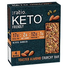 Ratio Toasted Almond Crunchy Bar, 1.45 oz, 4 Count