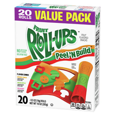 Fruit RollUps Peel 'N Build Fruit Flavored Snacks Variety Pack, 0.5 oz