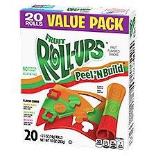 Fruit Roll-Ups Peel 'N Build Fruit Flavored Snacks Value Pack, 0.5 oz, 20 count