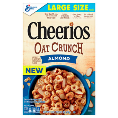 General Mills Cheerios Oat Crunch Almond Cereal Large Size, 1 lb