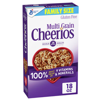 General Mills Cheerios Multi Grain Lightly Sweetened Cereal Family Size, 1 lb 2 oz, 18 Ounce