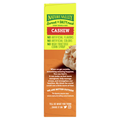 Nature Valley Sweet & Salty Nut Cashew Chewy Granola Bars, 1.2