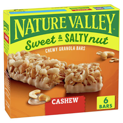 Nature Valley Sweet & Salty Nut Cashew Chewy Granola Bars, 1.2 oz, 6 count, 7.4 Ounce