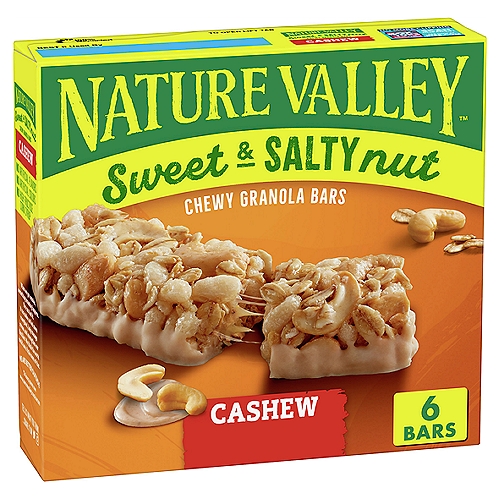 Nature Valley Cashew Sweet & Salty Nut Chewy Granola Bars, 1.2 oz, 6 count