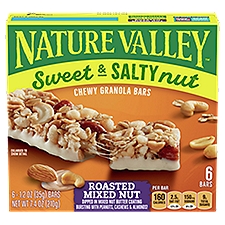 Nature Valley Sweet & Salty Nut Roasted Mixed Nut Chewy Granola Bars, 1.2 oz, 6 count