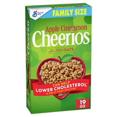 General Mills Cheerios Apple Cinnamon Sweetened Whole Grain Oat Cereal Family Size, 1 lb 3 oz