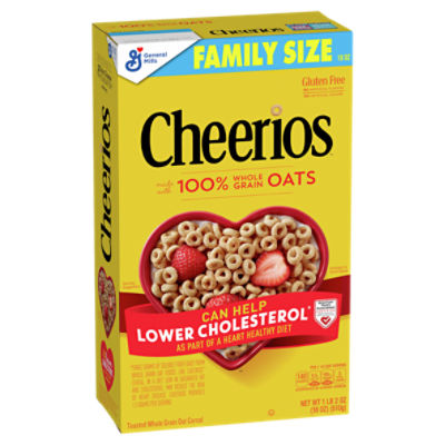 General Mills Cheerios Toasted Whole Grain Oat Cereal Family Size, 1 lb 2 oz