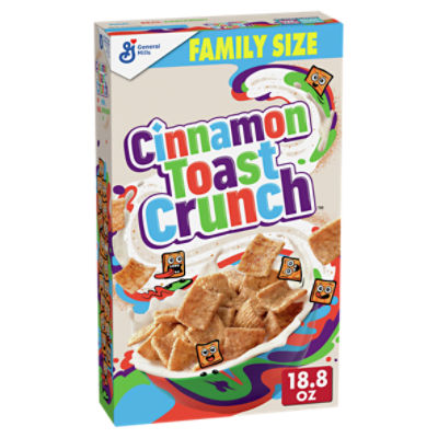 General Mills Cinnamon Toast Crunch Sweetened Whole Wheat & Rice Cereal Family Size, 1 lb 2.8 oz, 18.8 Ounce