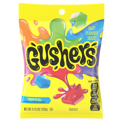Gushers Tropical Fruit Flavored Snacks, 4.25 oz