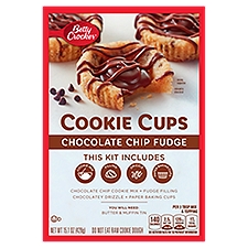 Betty Crocker Chocolate Chip Fudge, Cookie Cups, 15.1 Ounce