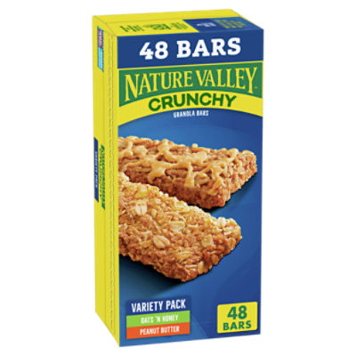 Nature Valley Crunchy Granola Bars Variety Pack, 1.49 oz, 48 bars, 24 pouches