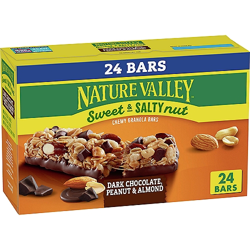 Nature Valley Dark Chocolate, Peanut & Almond Chewy Granola Bars, 1.2 oz, 24 count