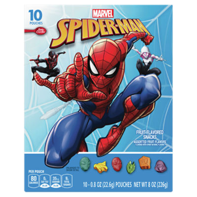 Betty Crocker Marvel Spider-Man Assorted Fruit Flavored Snacks, 0.8 oz, 10 count, 0.8 Ounce