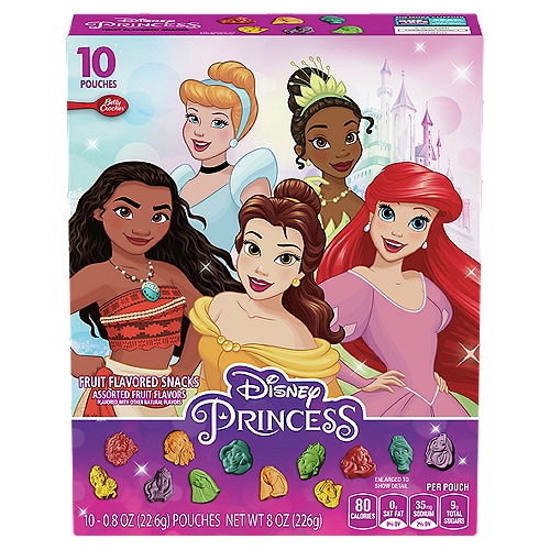Betty Crocker Disney Princess Assorted Fruit Flavored Snacks, 0.8 oz, 10 count