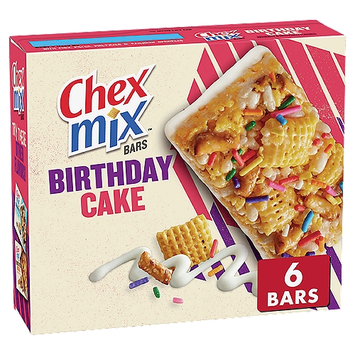 Chex Mix Birthday Cake Bars, 1.13 oz, 6 count