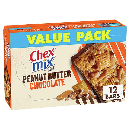 Chex Mix Peanut Butter Chocolate Bars Value Pack, 1.13 oz, 12 count