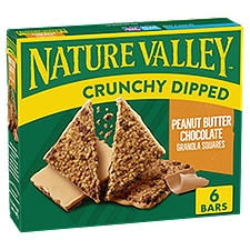 NATURE VALLEY Crunchy Dipped Peanut Butter Chocolate Granola Squares, 0.78 oz, 6 count