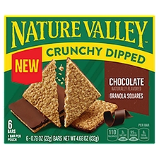 NATURE VALLEY Crunchy Dipped Chocolate Granola Squares, 0.78 oz, 6 count