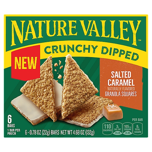 NATURE VALLEY Crunchy Dipped Salted Caramel Granola Squares, 0.78 oz, 6 count