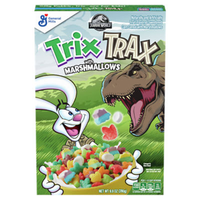 General Mills Jurassic World Trix Trax Fruit Flavored With Marshmallows Corn Cereal