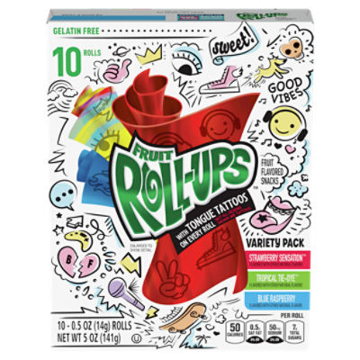 Fruit Roll-Ups Fruit Flavored Snacks Variety Pack, 0.5 oz, 10 count, 5 Ounce