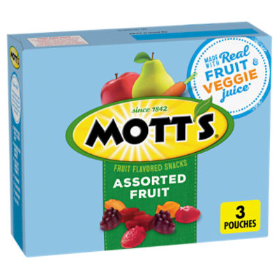Mott's Assorted Fruit Flavored Snacks, 0.8 oz, 3 count