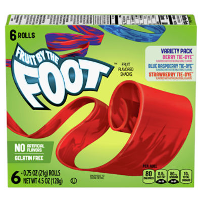 Fruit by the Foot Fruit Flavored Snacks Variety Pack, 0.75 oz, 6 count