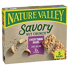 Nature Valley Savory Nut Crunch Everything Bagel Crispy Nut Bar, 0.89 oz, 5 count