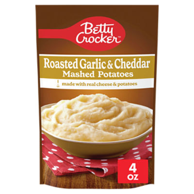 Betty Crocker Roasted Garlic & Cheddar Mashed Potatoes, 4.0 oz, 4 Ounce