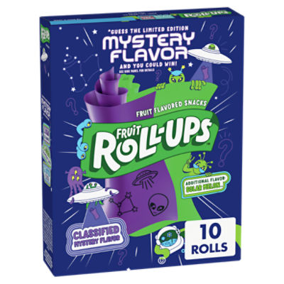 Fruit Roll-Ups Classified Mystery Flavor Fruit Flavored Snacks Limited Edition, 0.5 oz, 10 count
