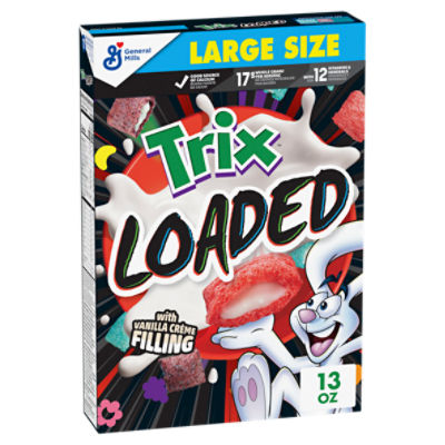 General Mills Trix Loaded With Vanilla Crème Filling Filled Sweetened Wheat Cereal Large Size, 13 oz