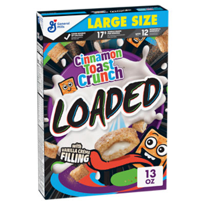 Cinnamon Toast Crunch Loaded with Vanilla Creme Filling Filled Sweetened Wheat Cereal, 13 oz