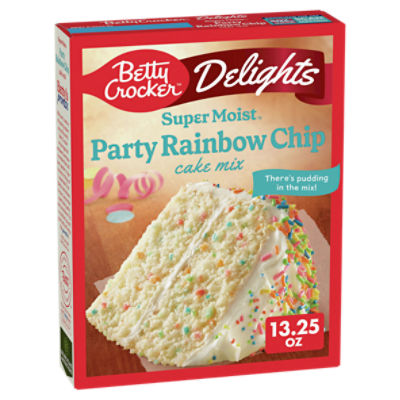 Betty Crocker Super Moist Delights Party Rainbow Chip Cake Mix, 13.25 oz, 13.25 Ounce