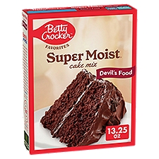 Betty Crocker Super Moist Favorites Moist Devil's Food Cake Mix, 13.25 oz, 13.25 Ounce