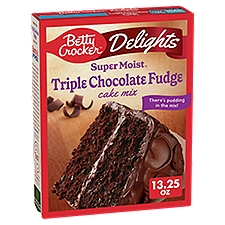 Betty Crocker Super Moist Delights Triple Chocolate Fudge Cake Mix, 13.25 oz