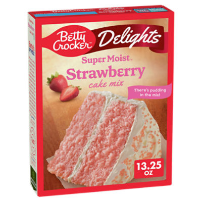 Betty Crocker Super Moist Delights Strawberry Cake Mix, 13.25 oz, 13.25 Ounce