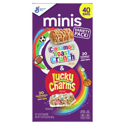 General Mills Cinnamon Toast Crunch & Lucky Charms Variety Pack, 40 count 4 oz