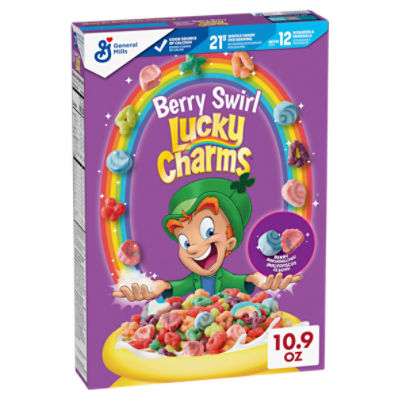 Lucky Charms Berry Swirl Sweetened Corn Cereal with Marshmallows, 10.9 oz