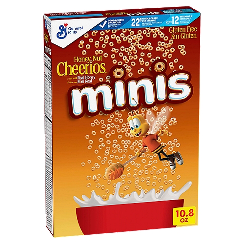 Honey Nut Cheerios Minis Breakfast Cereal, Made with Whole Grains, 10.8 oz