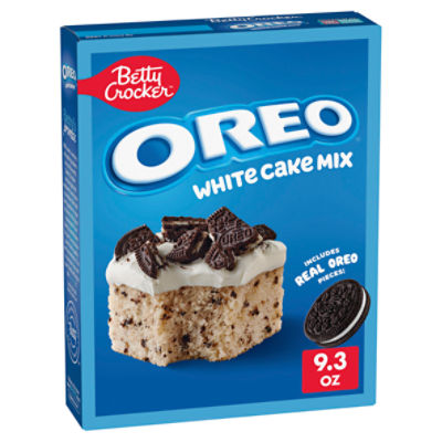 Betty Crocker OREO White Cake Mix, White Cake Baking Mix With OREO Cookie Pieces, 9.3 oz