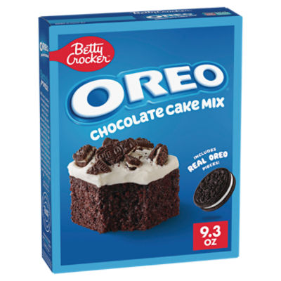 Betty Crocker OREO Chocolate Cake Mix, Chocolate Cake Baking Mix With OREO Cookie Pieces, 9.3 oz