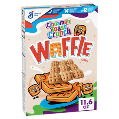 Cinnamon Toast Crunch Sweetened Whole Wheat and Corn Waffle Cereal, 11.6 oz, 11.6 Ounce