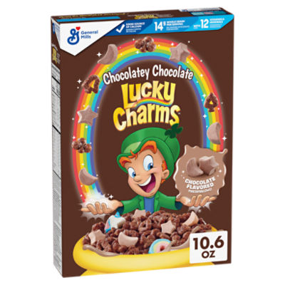 Lucky Charms Chocolatey Chocolate Flavored Sweetened Corn Cereal with Marshmallows, 10.6 oz, 10.6 Ounce