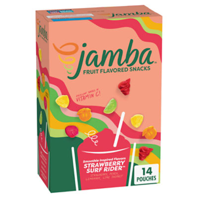 Jamba Strawberry Surf Rider Fruit Flavored Snacks, 1.2 oz, 14 count, 16.8 Ounce
