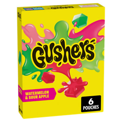 Gushers Watermelon & Sour Apple Fruit Flavored Snacks, 0.8 oz, 6 count