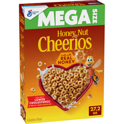 General Mills Cheerios Honey Nut Sweetened Whole Grain Oat Cereal Mega Size, 1 lb 11.2 oz, 27.2 Ounce