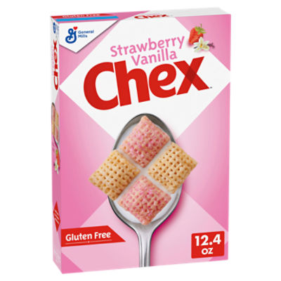 Chex Strawberry Vanilla Sweetened Rice Cereal, 12.4 oz