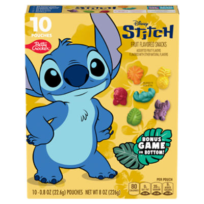 Betty Crocker Disney Stitch Fruit Flavored Snacks, 0.8 oz, 10 count, 8 Ounce