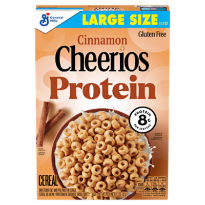 General Mills Cheerios Cinnamon Protein Cereal Large Size, 11.2 oz